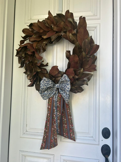 Fall fabric wreath bow