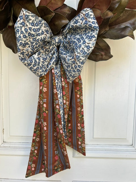 Fall fabric wreath bow